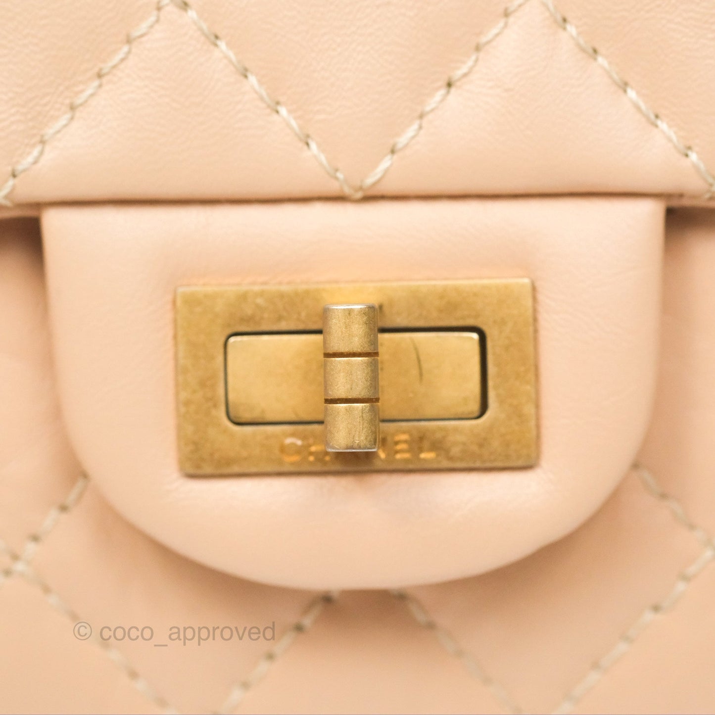 Chanel Mini Reissue 224 Beige Aged Calfskin Aged Gold Hardware