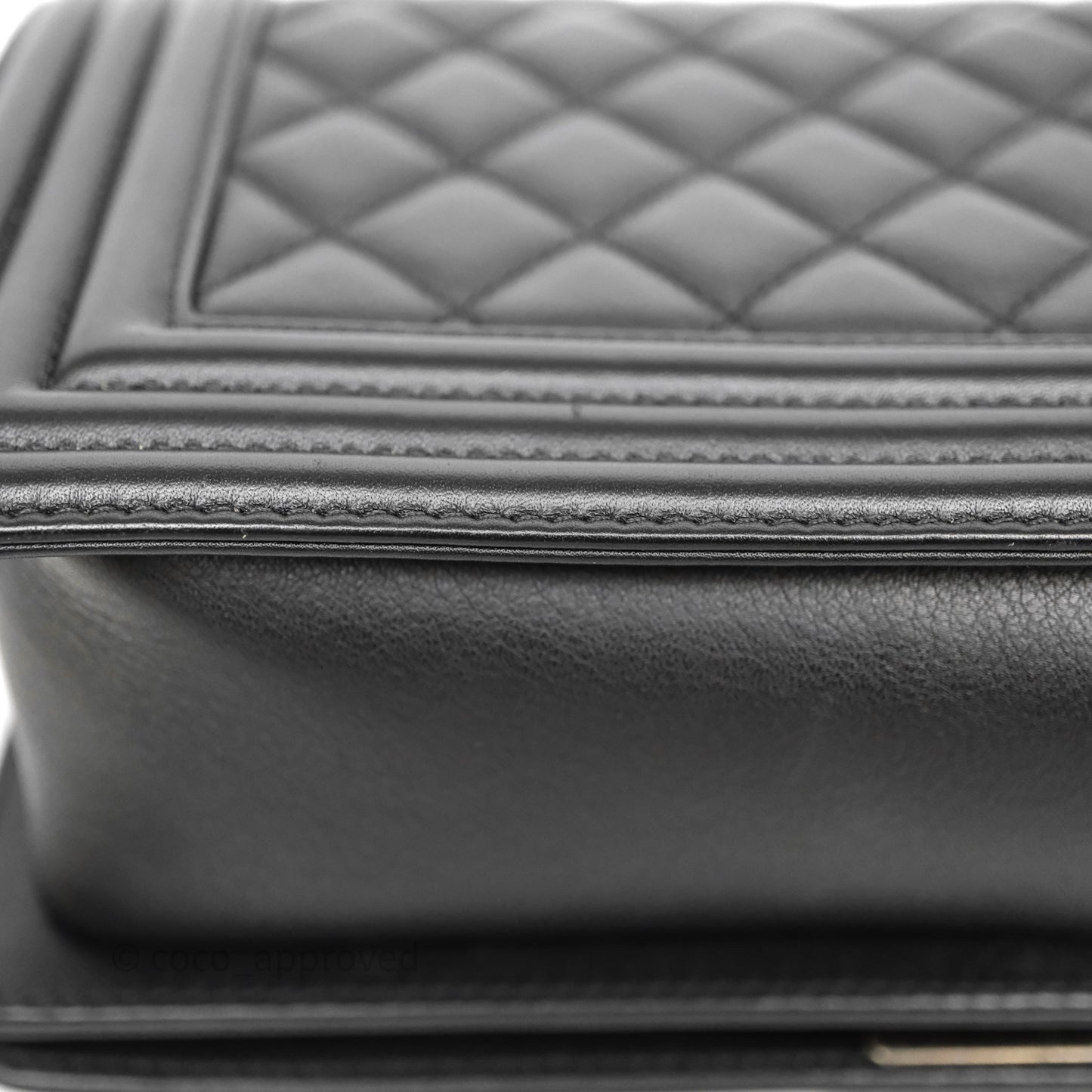 Chanel Quilted Medium Boy Black Calfskin Ruthenium Hardware