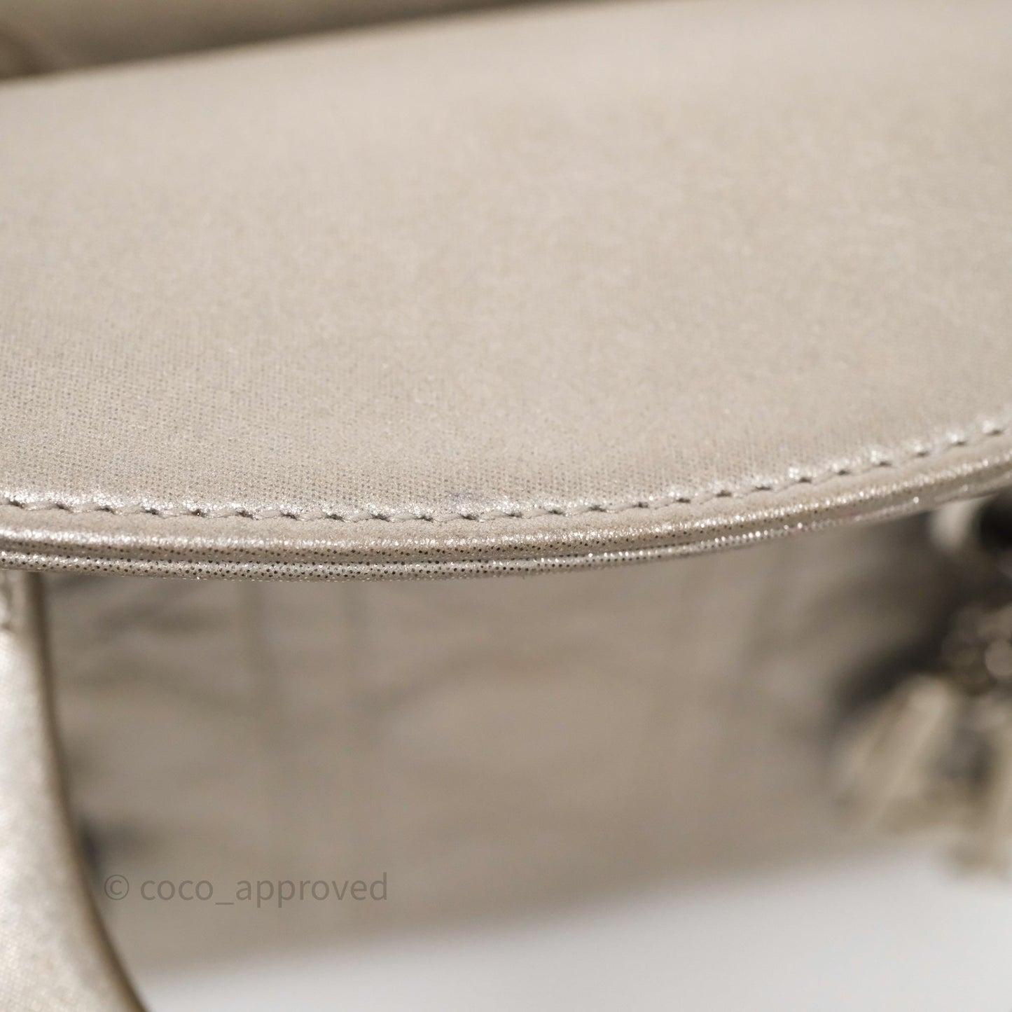 Christian Dior Mini Lady Dior Metallic Silver Nubuck Silver Hardware