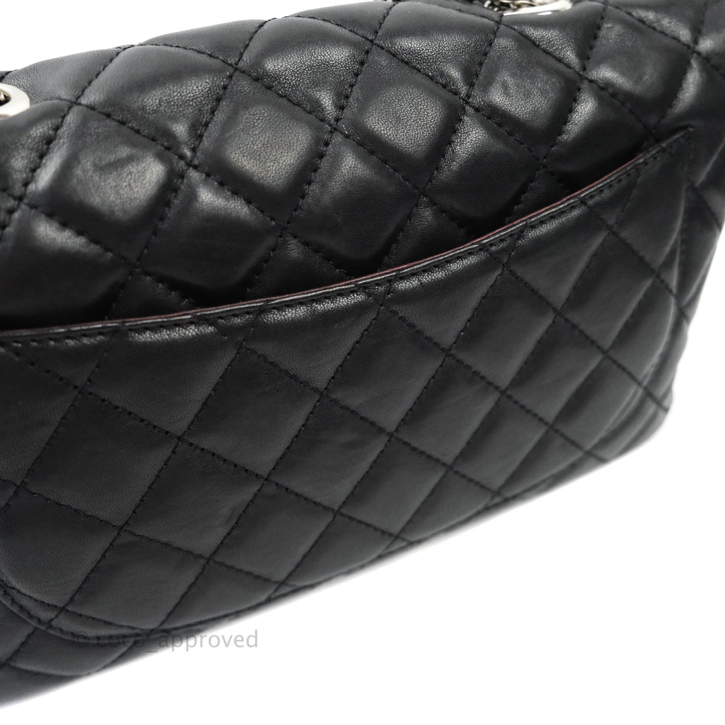 Chanel Quilted Calfskin Black Flap Bag Silver Hardware