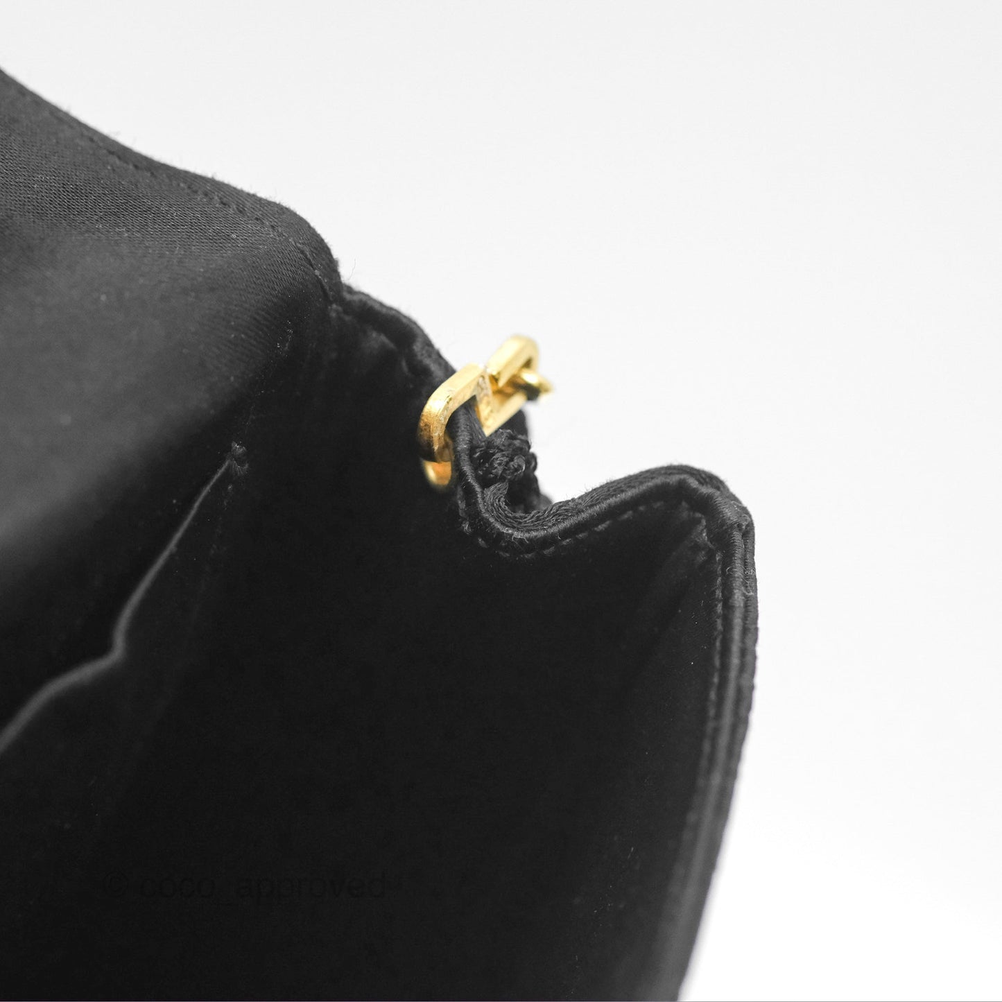 Chanel Vintage Half Moon Tassel Flap Black Satin 24K Gold Hardware