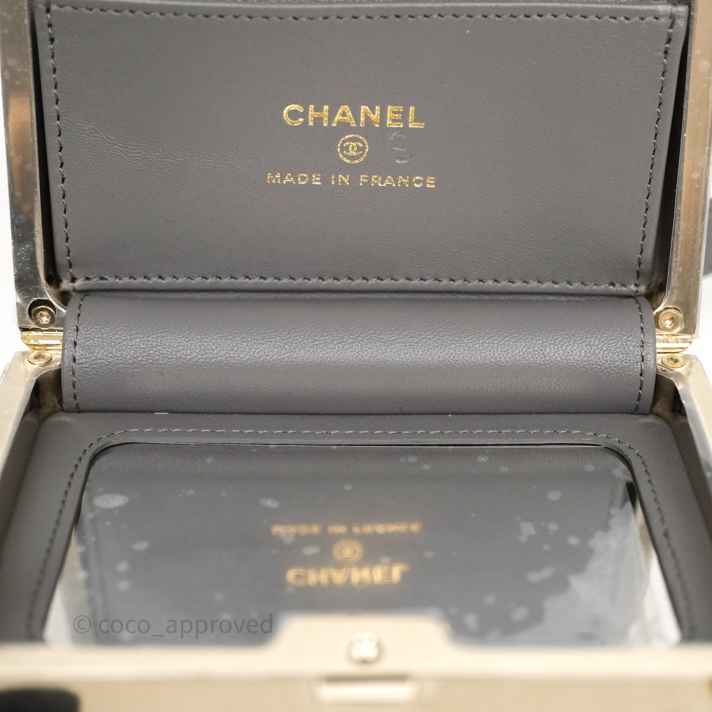 Chanel Grey Boy Mini Clutch Lambskin Gold Hardware