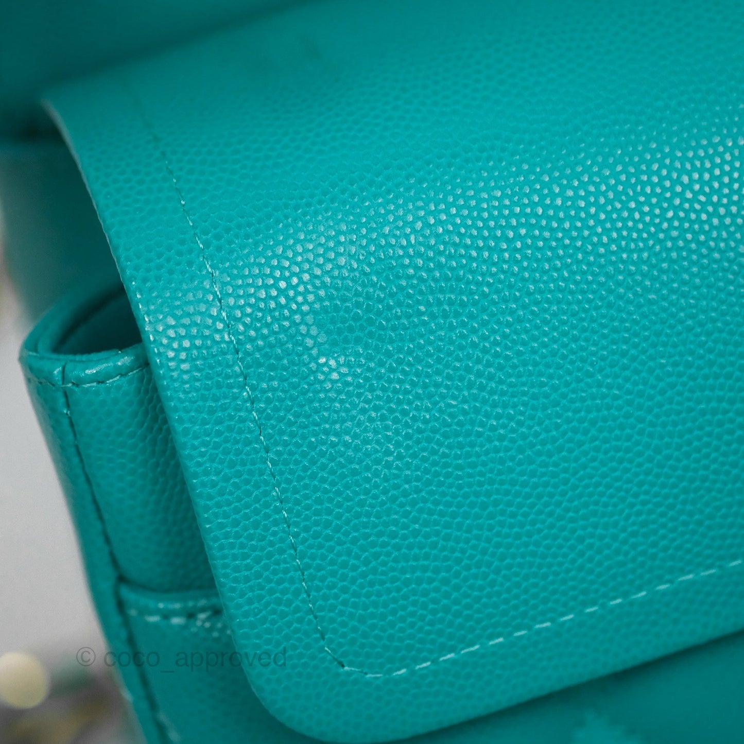 Chanel Jumbo Double Flap Turquoise Caviar Gold Hardware⁣⁣