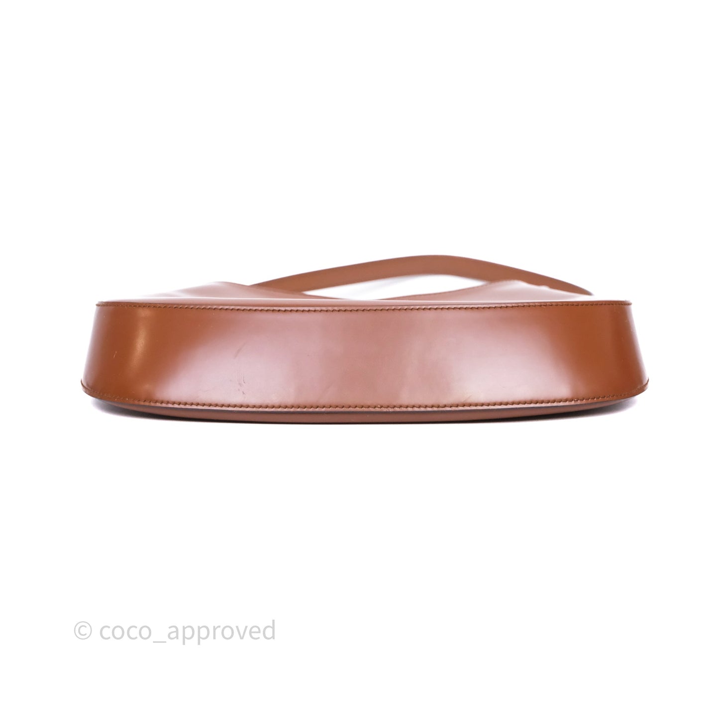 Prada Cleo Brushed Leather Shoulder Bag Brown