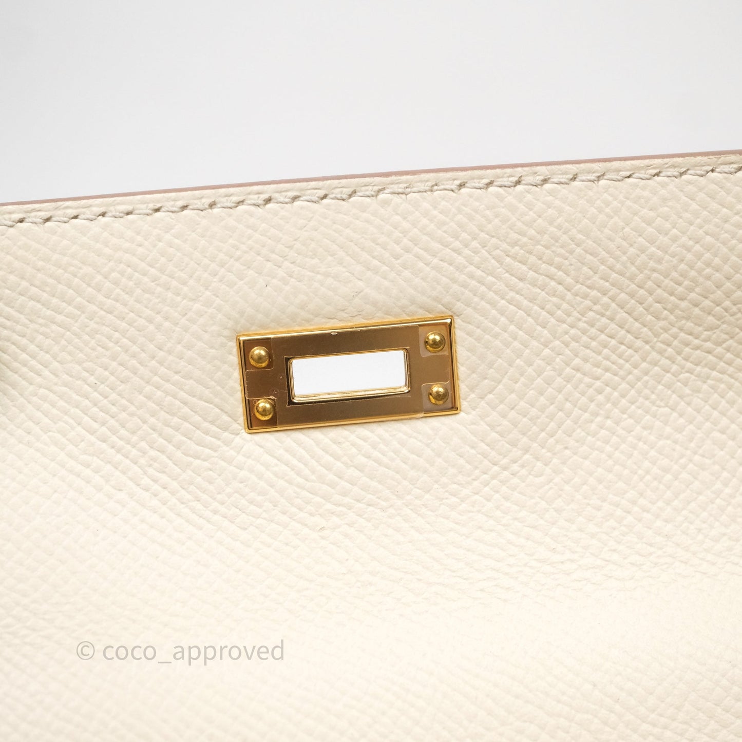 Hermes Kelly 25 Craie Epsom Gold Hardware