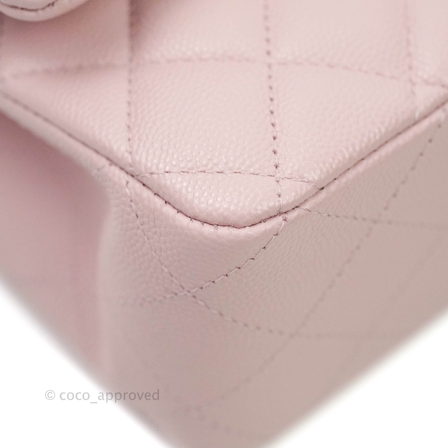 Chanel M/L Medium Double Flap Bag Lilac Rose Clair Caviar Gold Hardware 21S