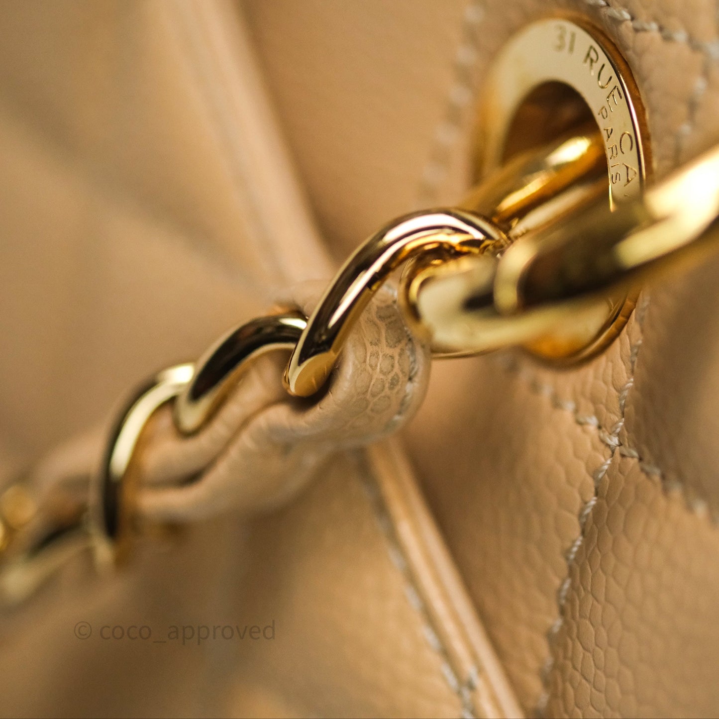 Chanel GST Beige Caviar Gold Hardware