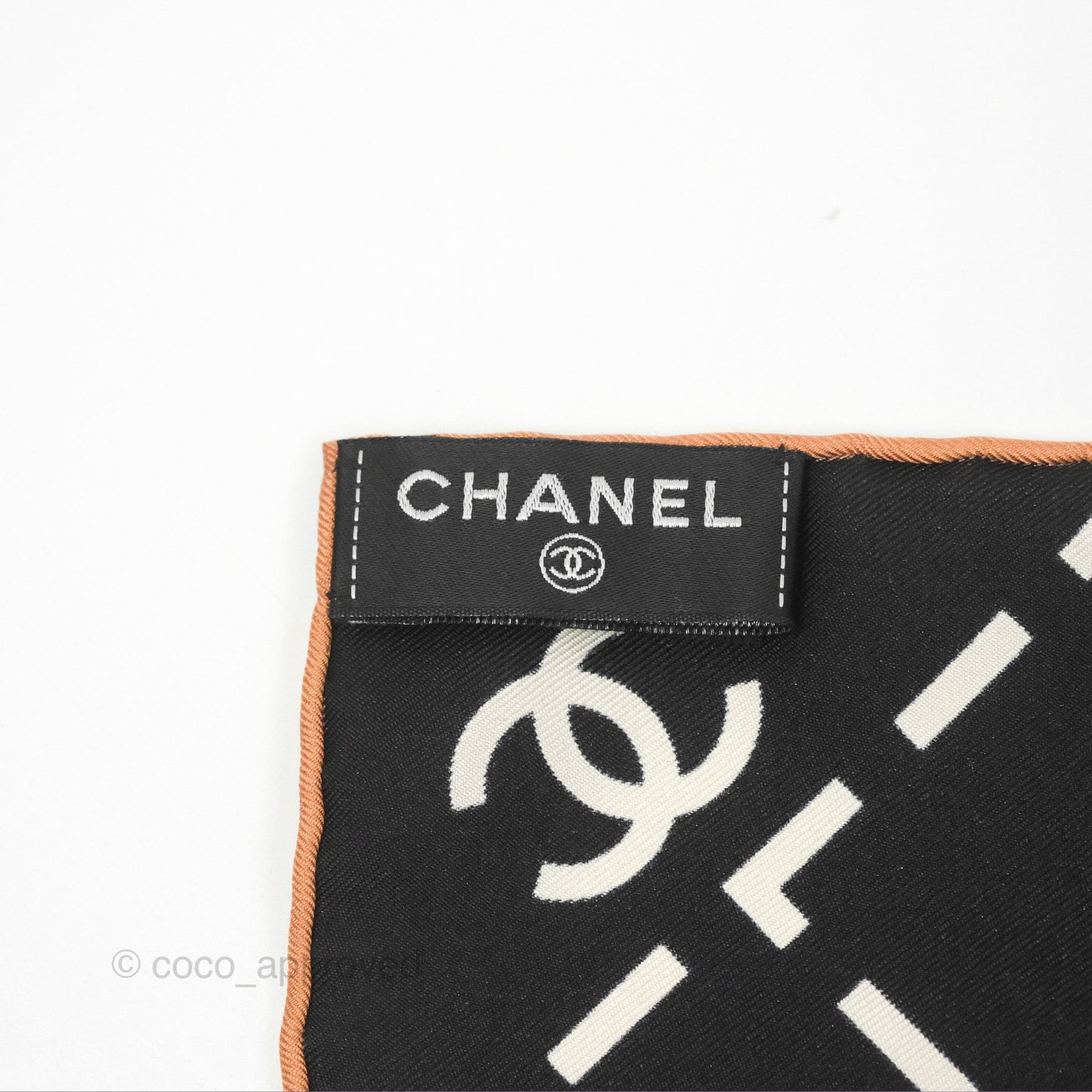 Chanel CC Silk Square Scarf 90 Black/White