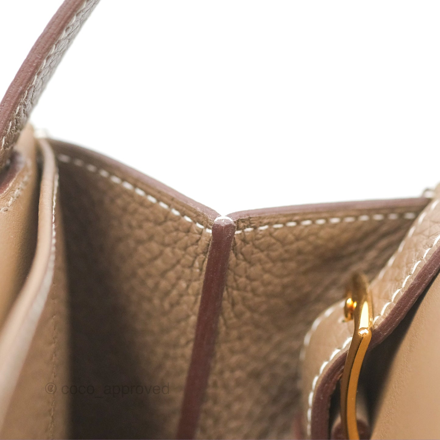 Hermès Halzan 31 Etoupe Clemence Gold Hardware