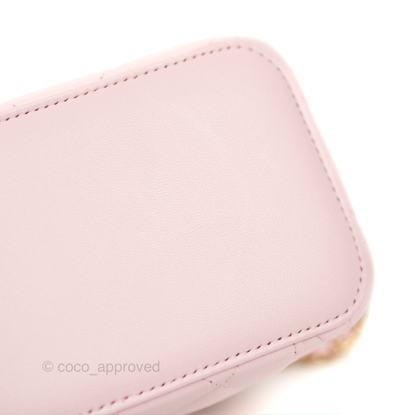 Chanel Vanity Rectangular Top Handle Pink Lambskin Gold Hardware