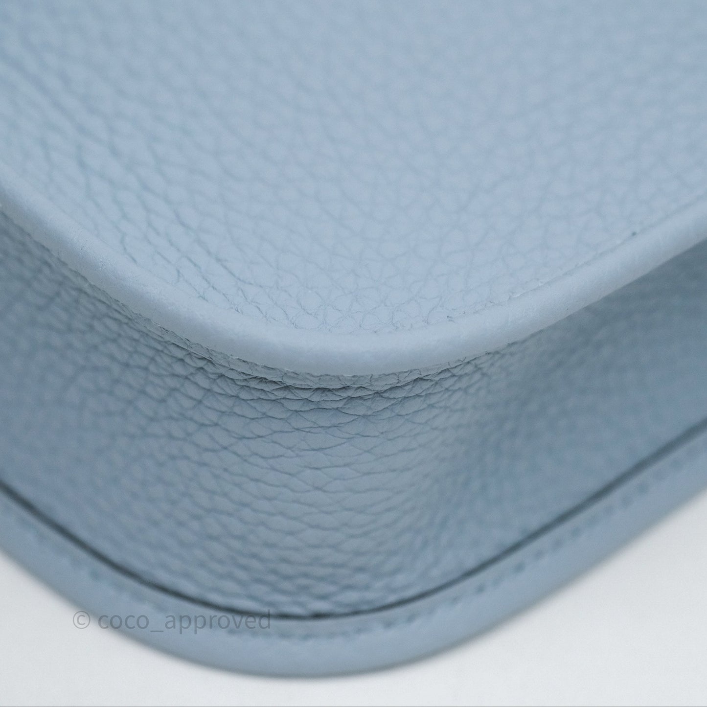Hermès Mini Evelyne 16 Amazone Bleu Lin Taurillon Clemence Palladium Hardware