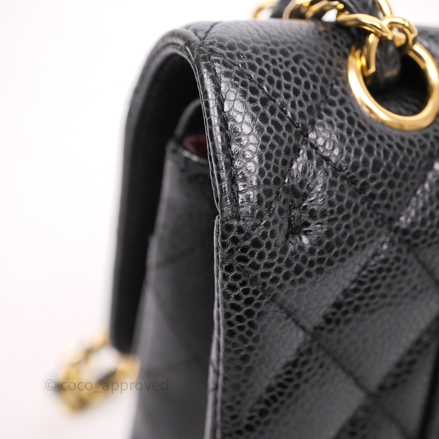 Chanel Classic M/L Medium Flap Quilted Black Caviar Gold Hardware
