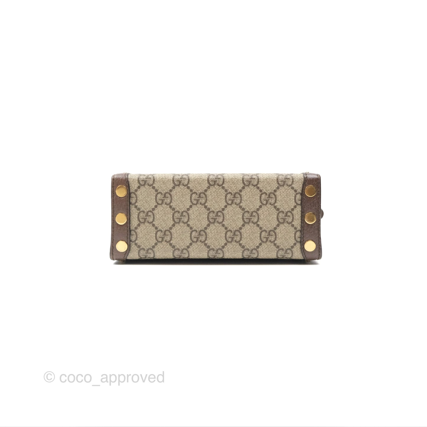Gucci Gucci Brown/Beige GG Supreme Canvas and Leather Mini Trunk Bag