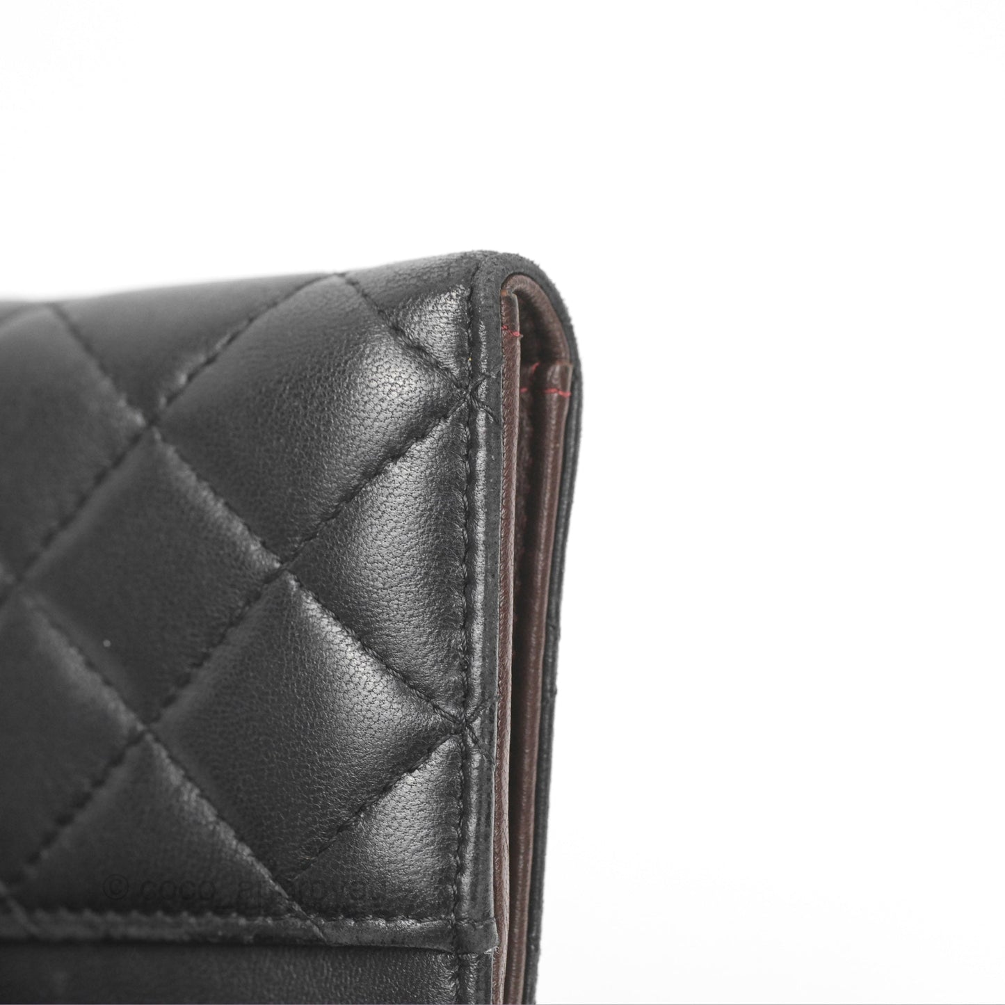 Chanel Classic Quilted Card Holder Black Lambskin Silver Hardware
