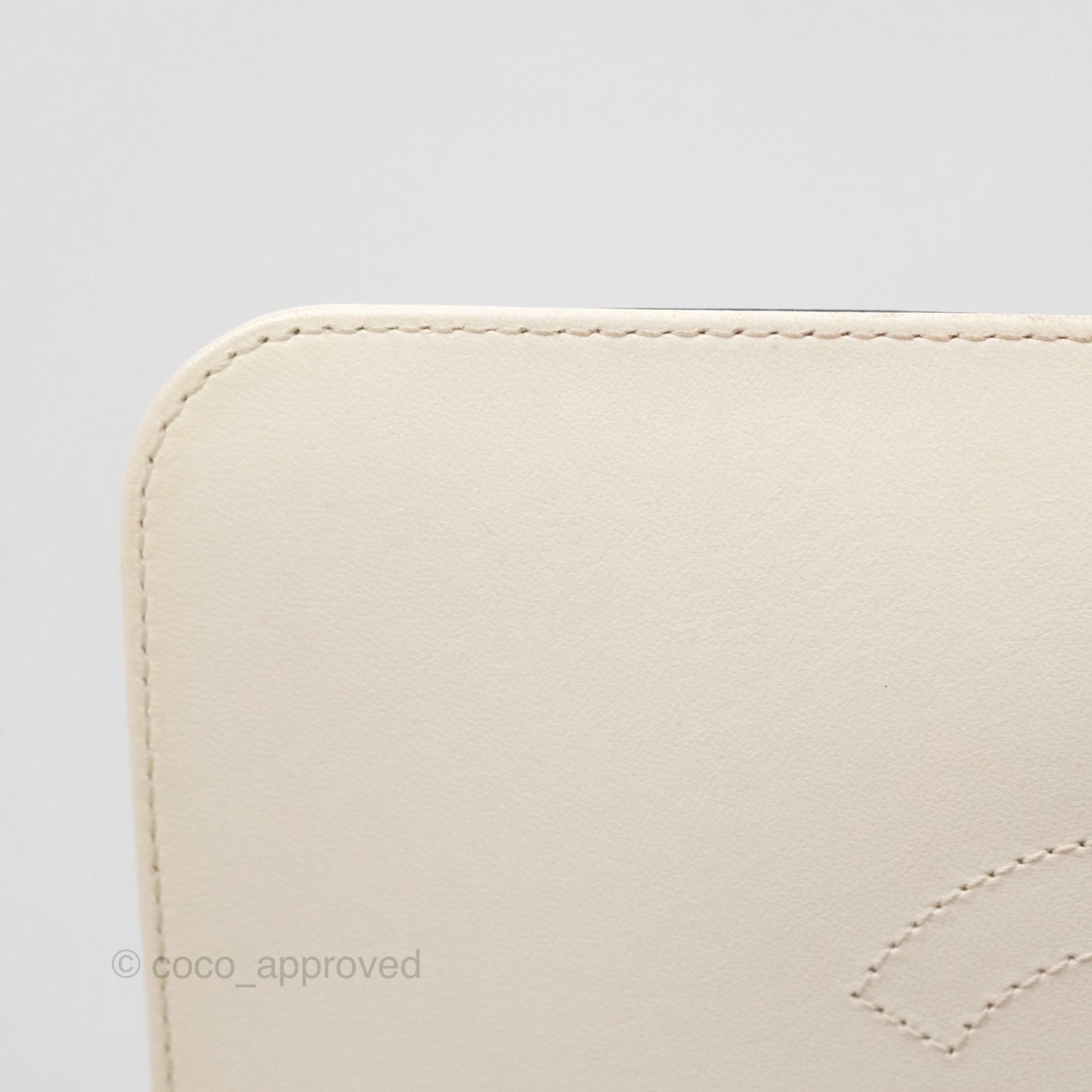 Chanel Small CC Filigree Flap Quilted Ivory Caviar
