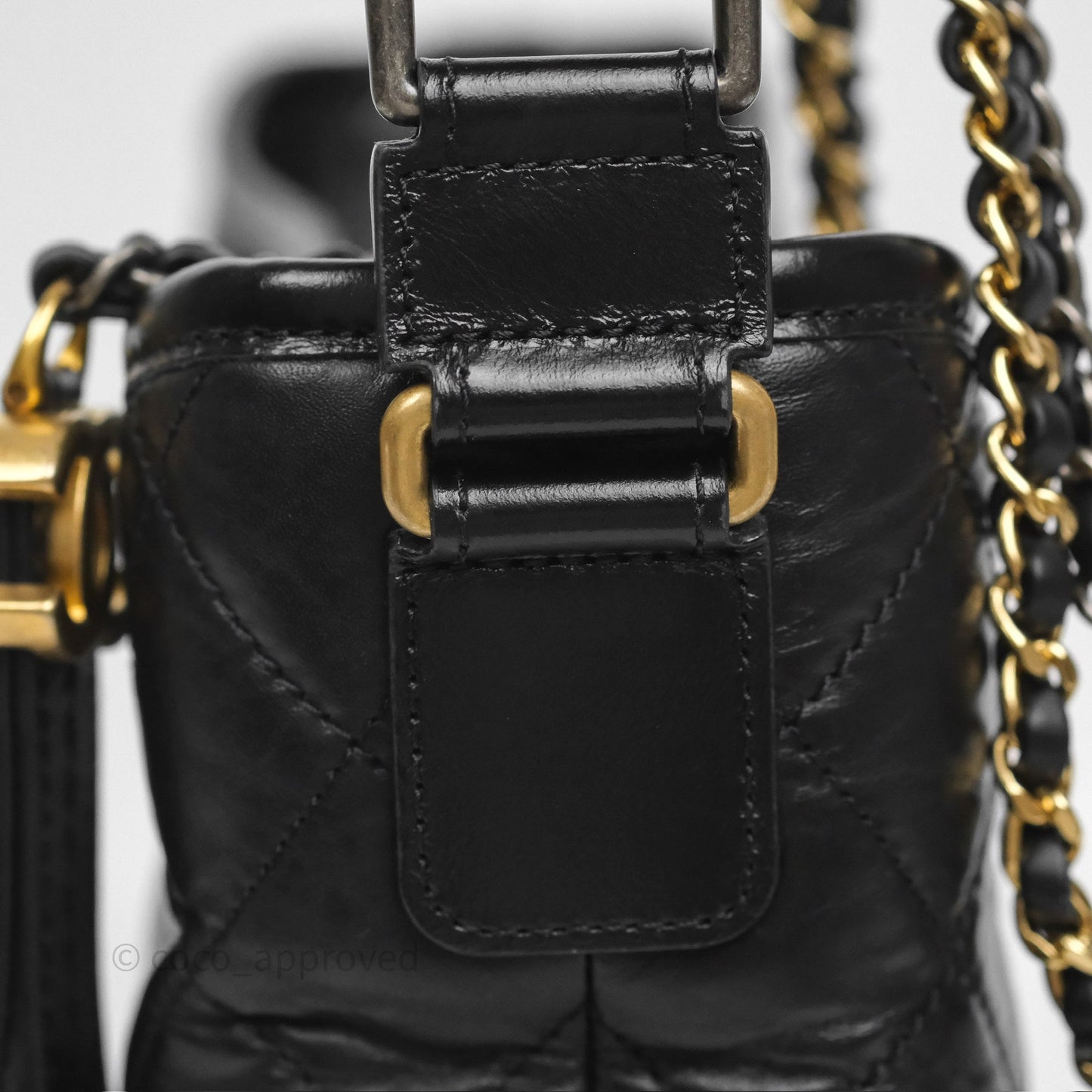 Chanel New Medium Gabrielle Hobo Quilted Black Aged Calfskin
