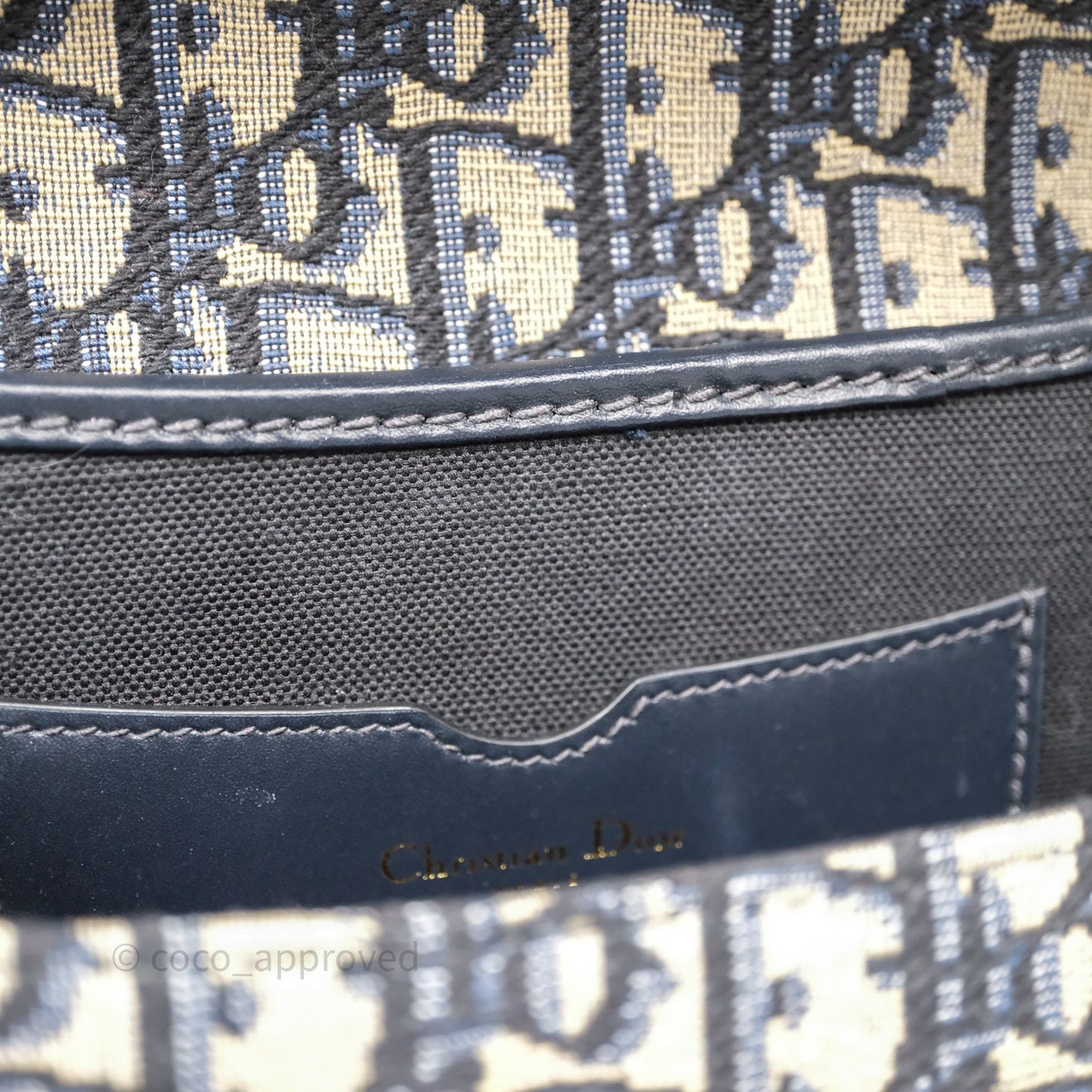 Christian Dior Bobby East-West Bag Blue Oblique Jacquard Canvas
