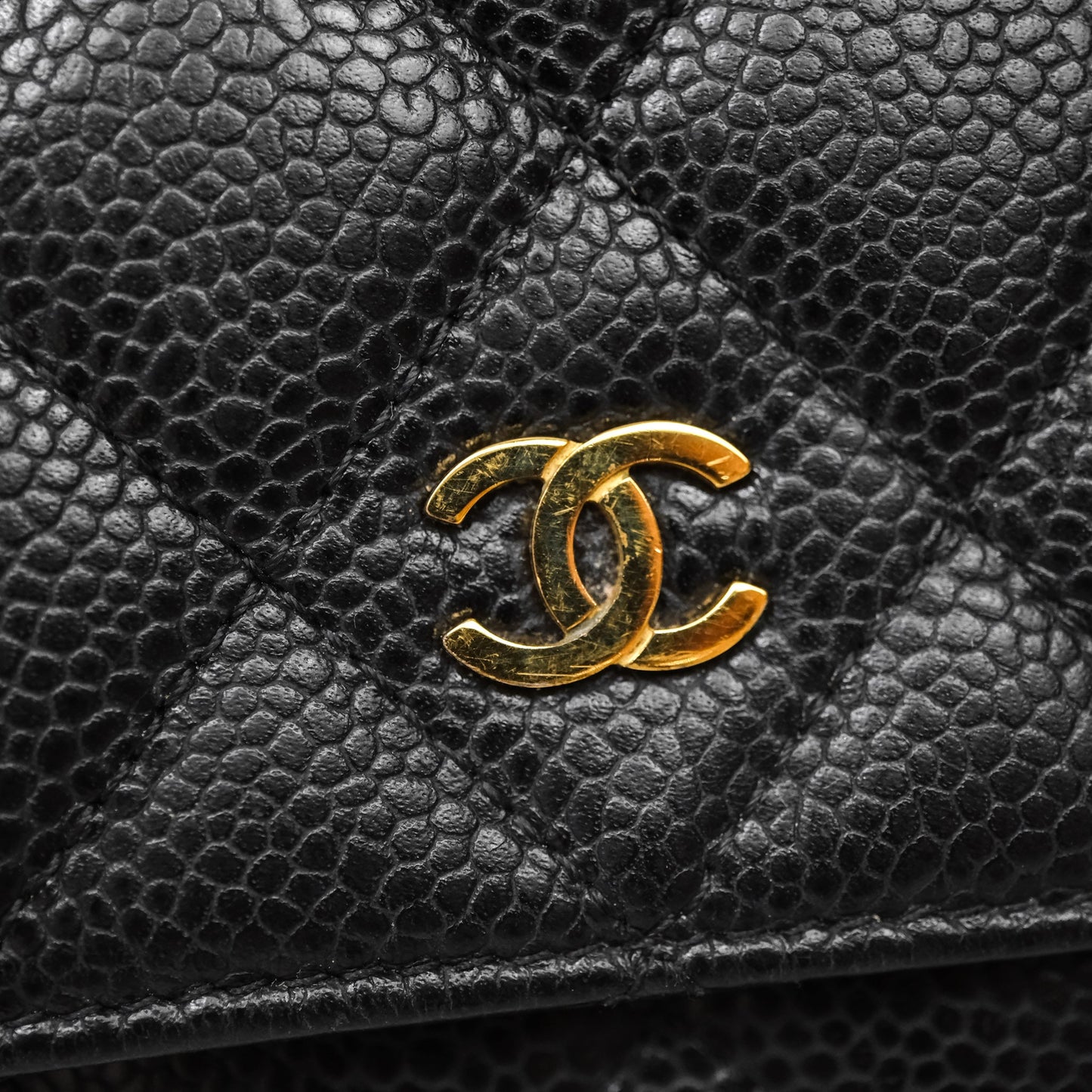 Chanel Quilted WOC Black Caviar Gold Hardware