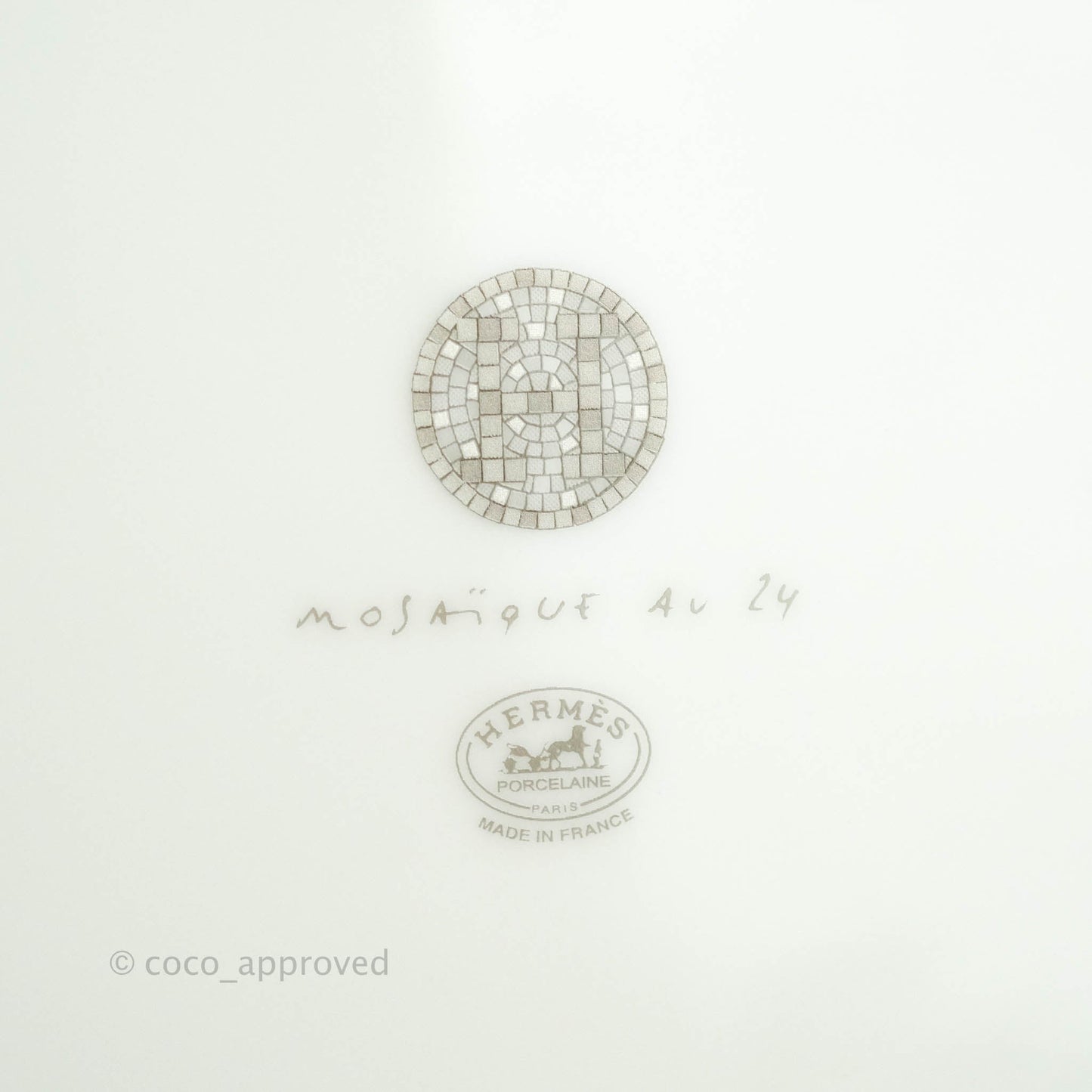 Hermès Mosaique au 24 Platinum Dinner Plates in Grey