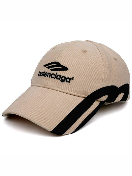 Luxury Balenciaga 3B Sports Icon Ball Cap Light Beige