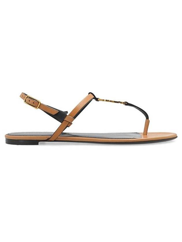 Luxury Saint Laurent Monogram Cassandra Sandals Brown
