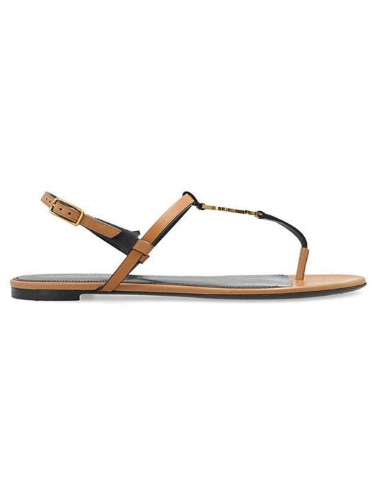 Luxury Saint Laurent Monogram Cassandra Sandals Brown