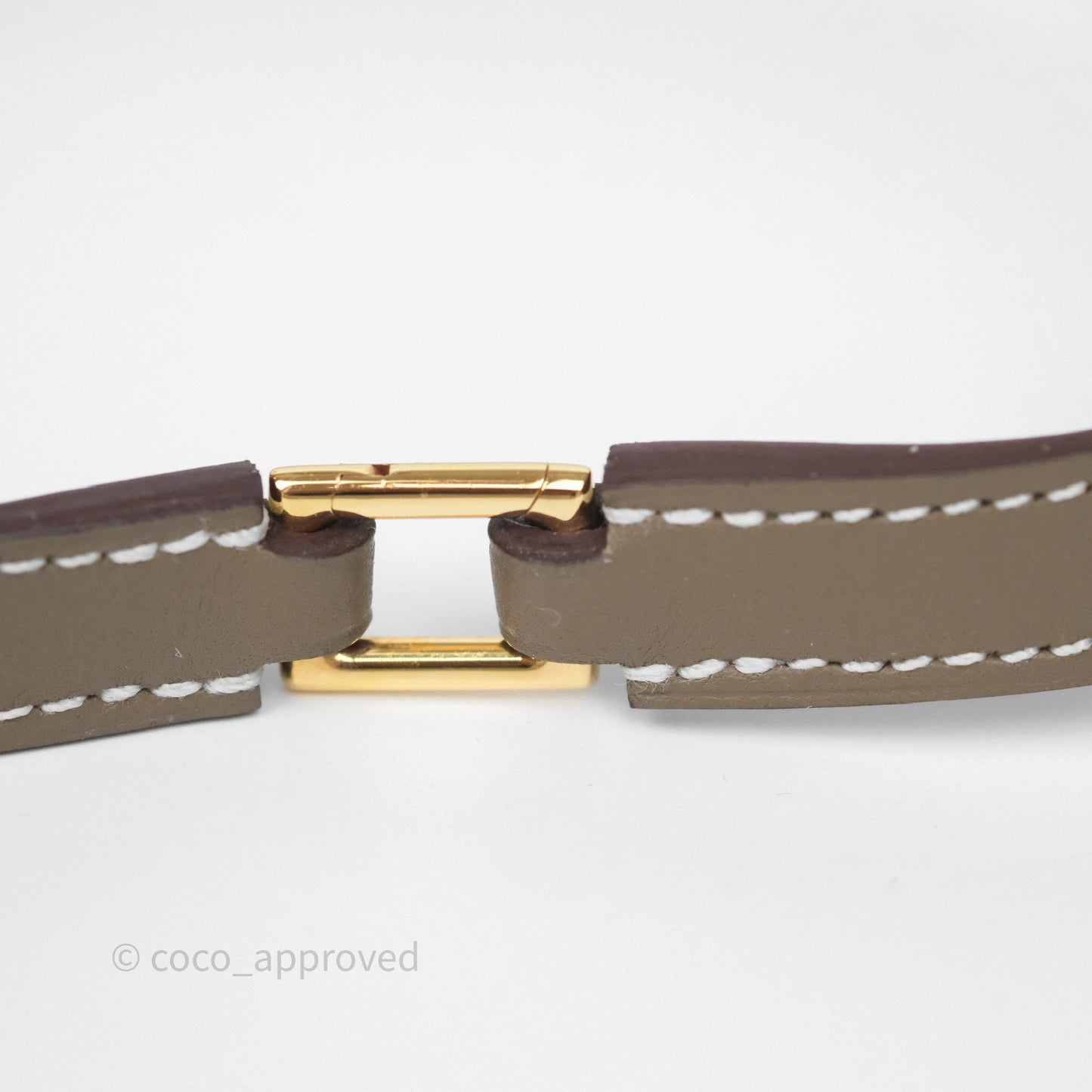 Hermès O'Kelly Double Tour Bracelet Etoupe 18 Swift Rose Gold Hardware