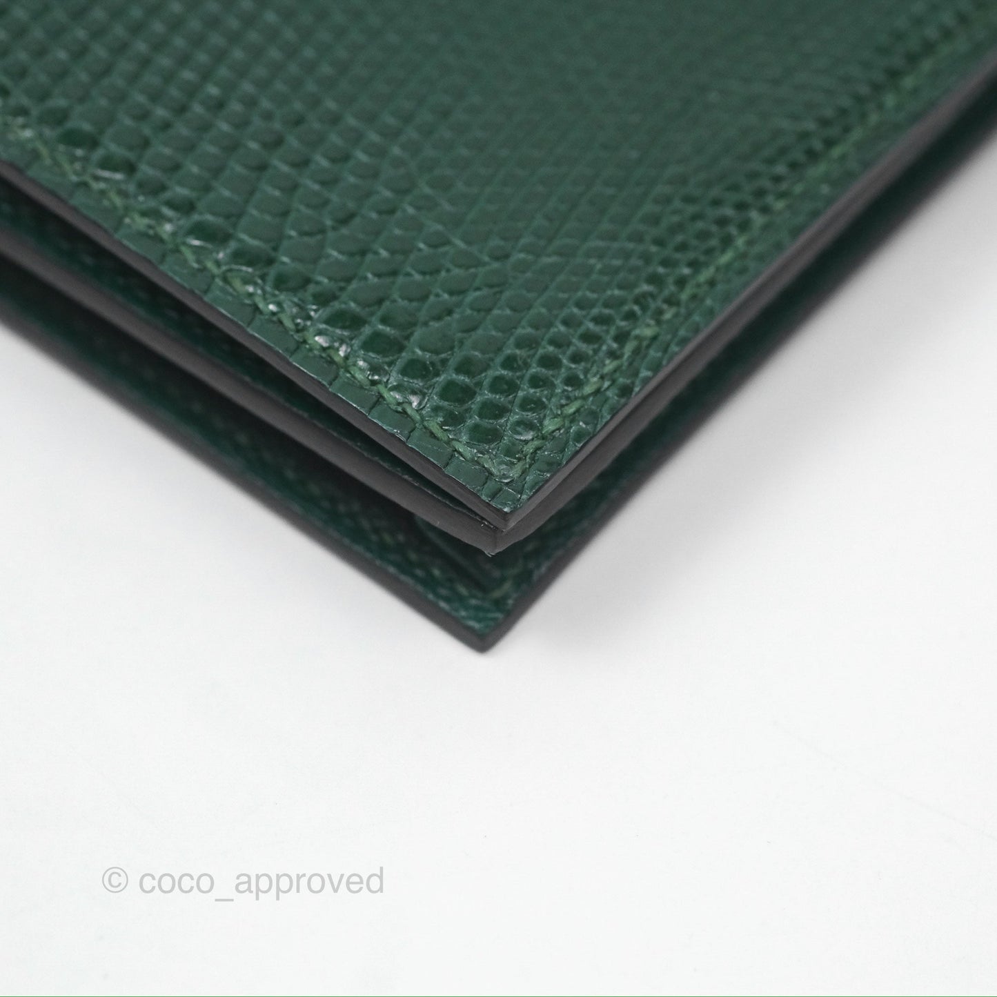 Hermès Vintage Bearn Wallet Green Lizard Gold Hardware