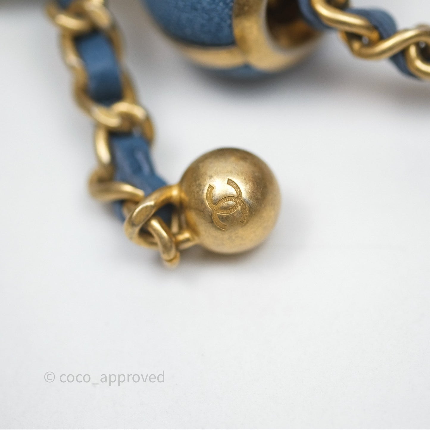 Chanel Mini Pearl Crush Vanity With Chain Denim Aged Gold Hardware