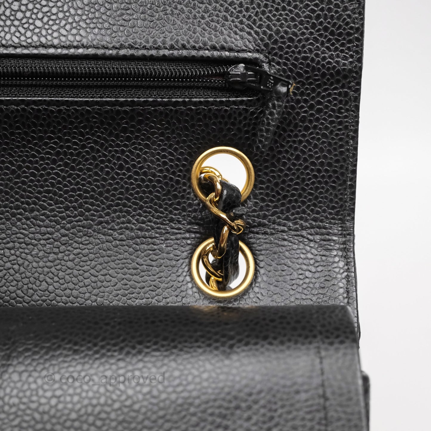 Chanel Classic M/L Medium Flap Quilted Black Caviar Gold Hardware
