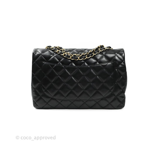 Chanel Jumbo Single Flap Black Lambskin 24K Gold Hardware⁣⁣