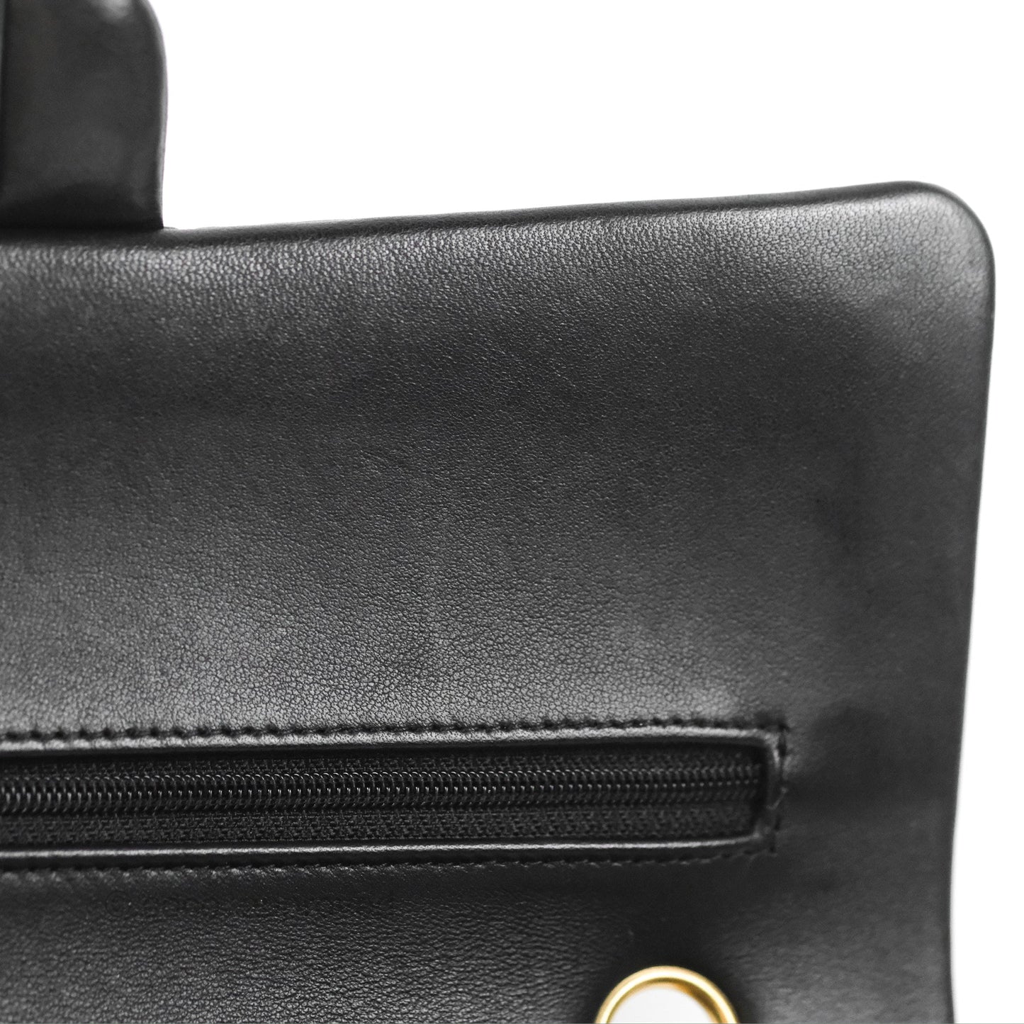 Chanel Classic M/L Medium Flap Quilted Black Lambskin Gold Hardware