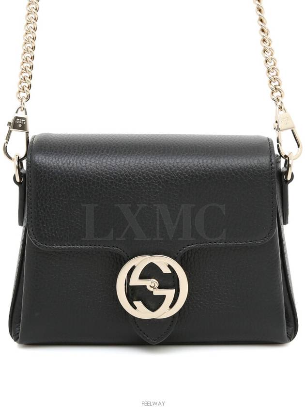 Luxury Gucci Trending 2025 Interlocking GG chain mini cross bag 607720 black