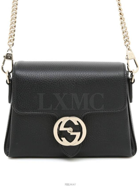 Luxury Gucci Trending 2025 Interlocking GG chain mini cross bag 607720 black