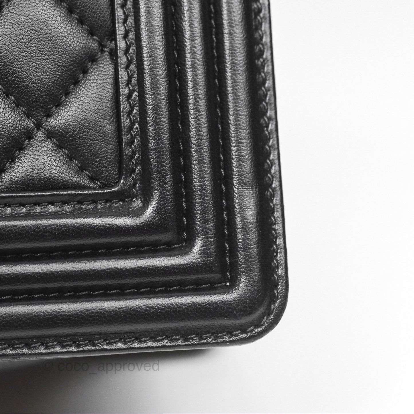 Chanel Quilted New Medium Boy Black Lambskin Ruthenium Hardware