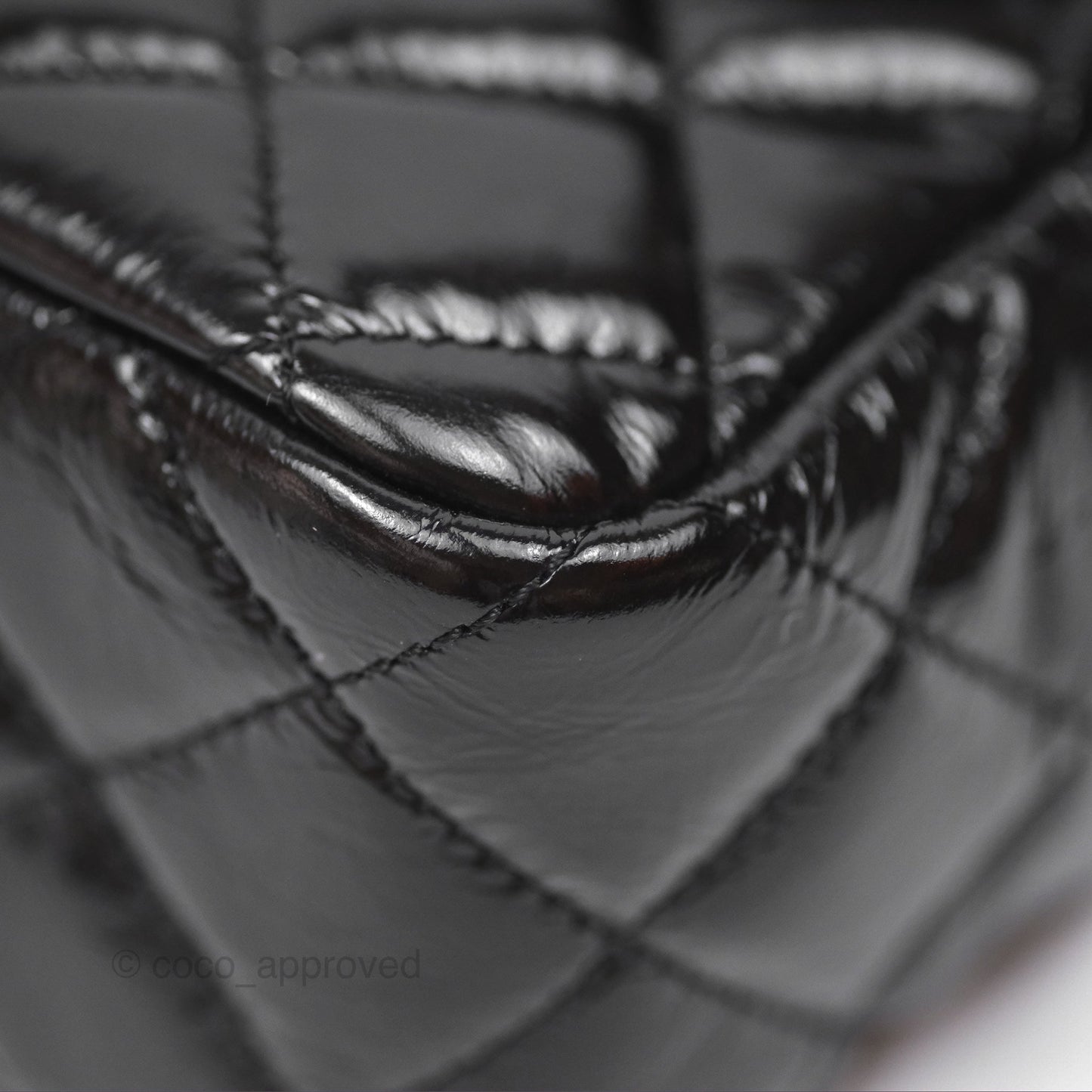 Chanel Medium Quilted Wavy CC Hobo Black Patent Aged Gold Hardware