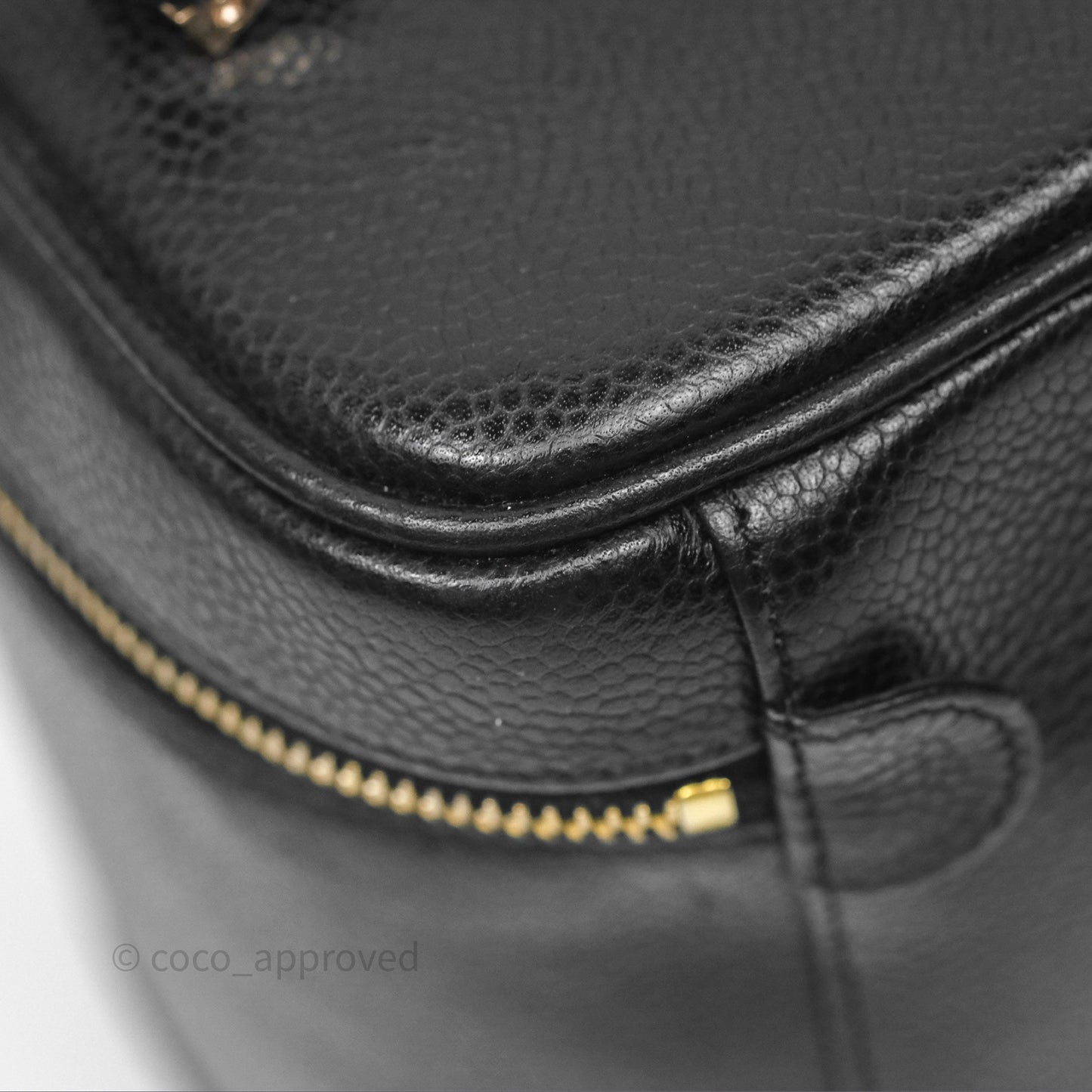 Chanel Vintage Vanity Case Black Caviar Gold Hardware