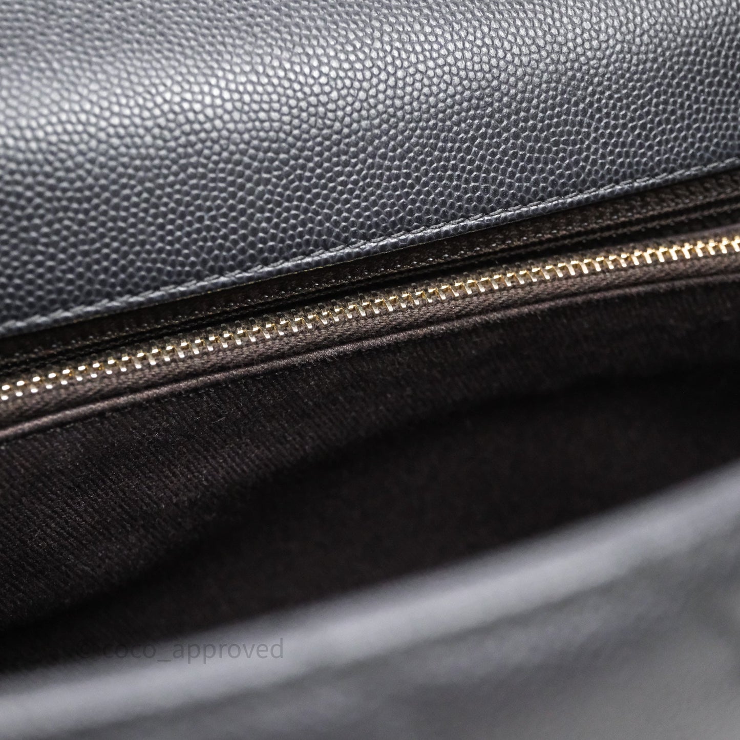 Chanel Medium Coco Handle Chevron Grey Bag Gold Hardware
