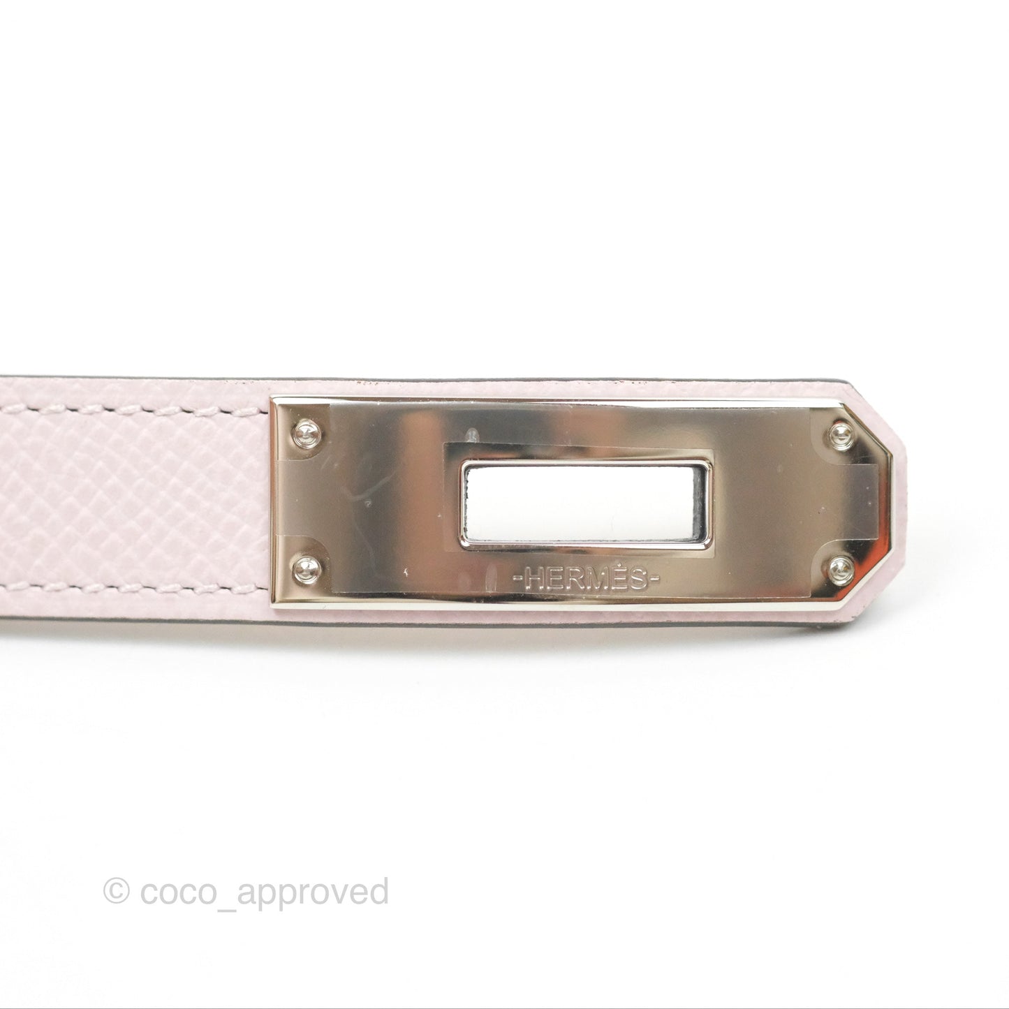 Hermès Kelly Buckle Belt Mauve Pâle Epsom Palladium Hardware