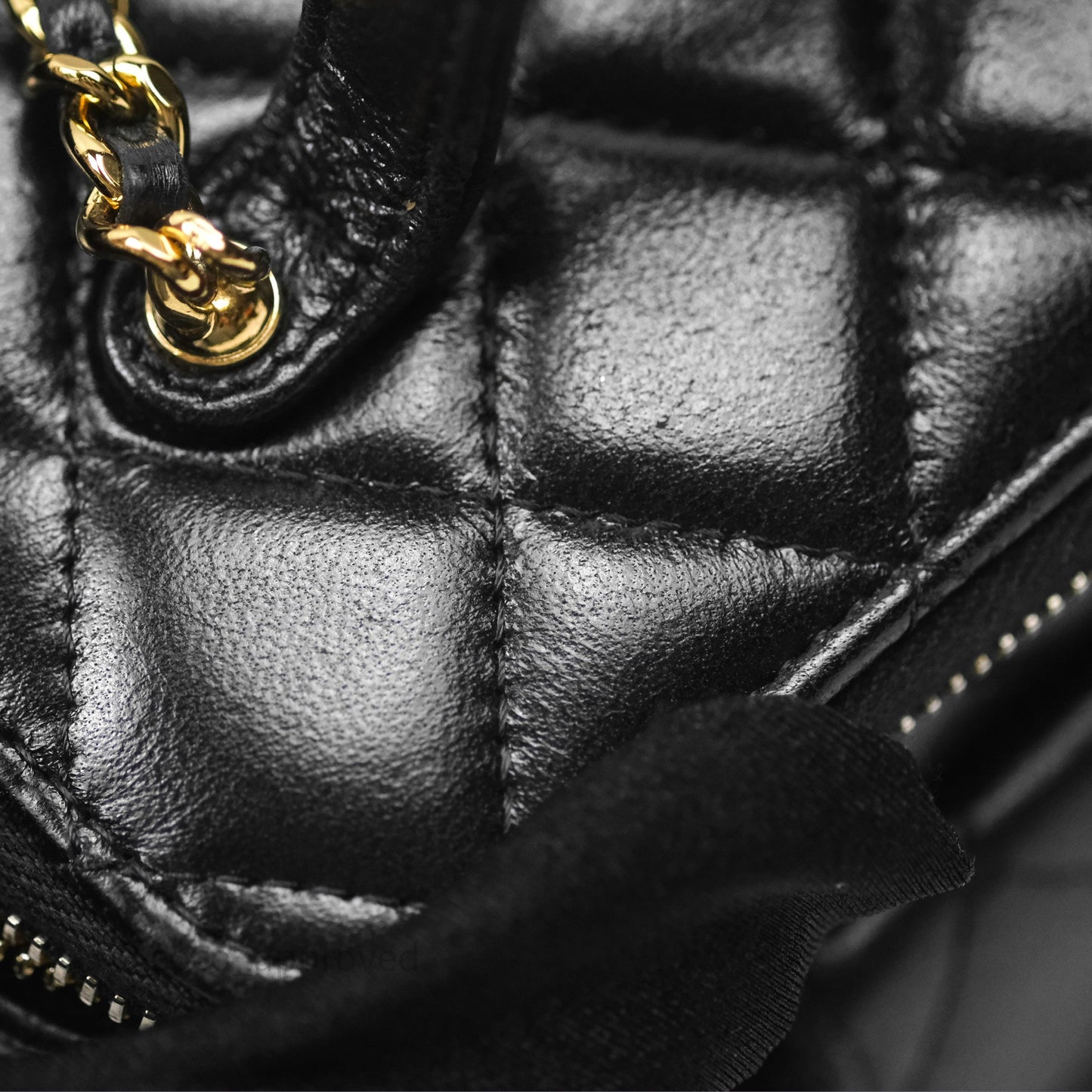 Chanel Cargo Pocket Top Handle Vanity with Chain Black Shiny Lambskin Gold Hardware 22K