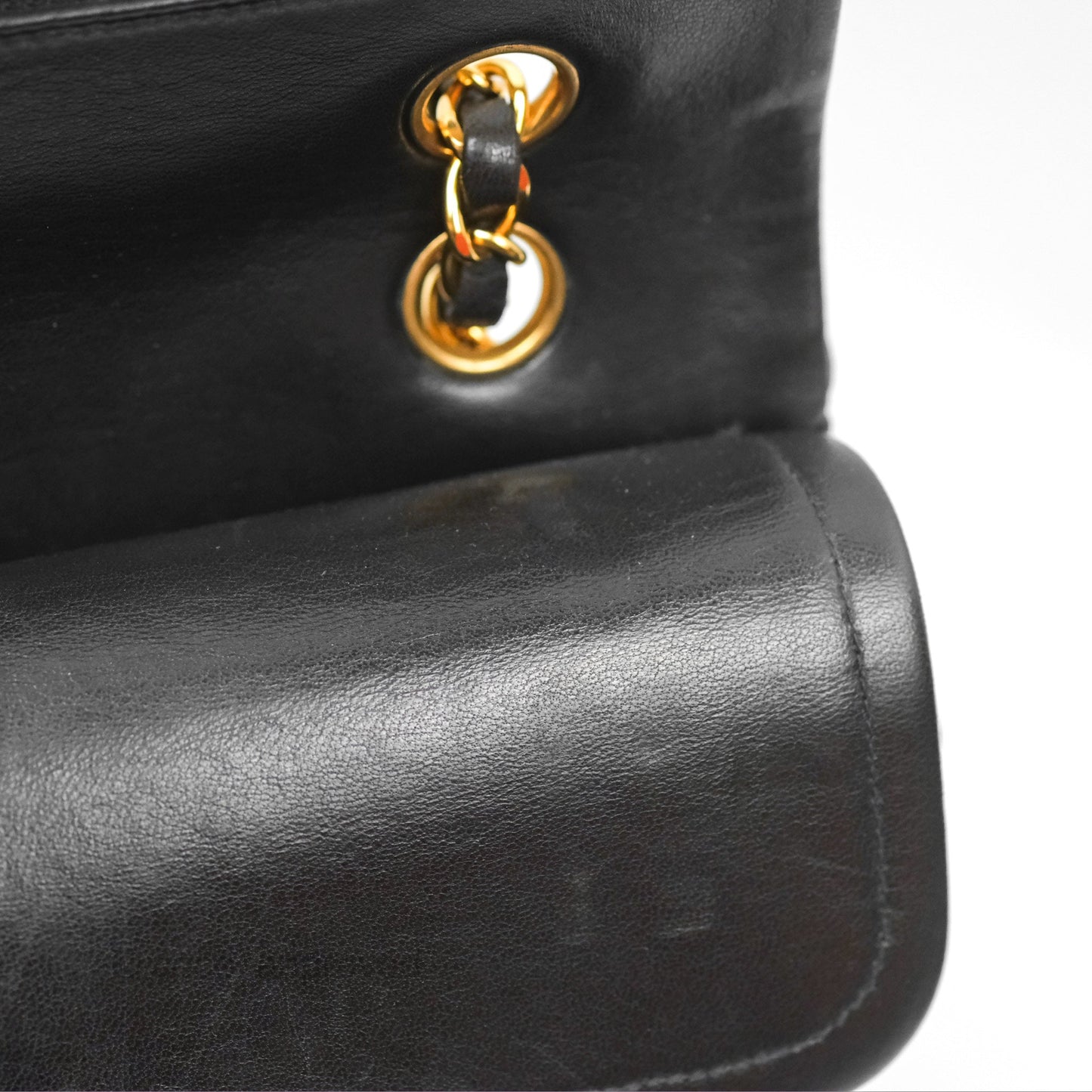 Chanel Vintage Classic Medium Flap Black Lambskin 24K Gold Hardware