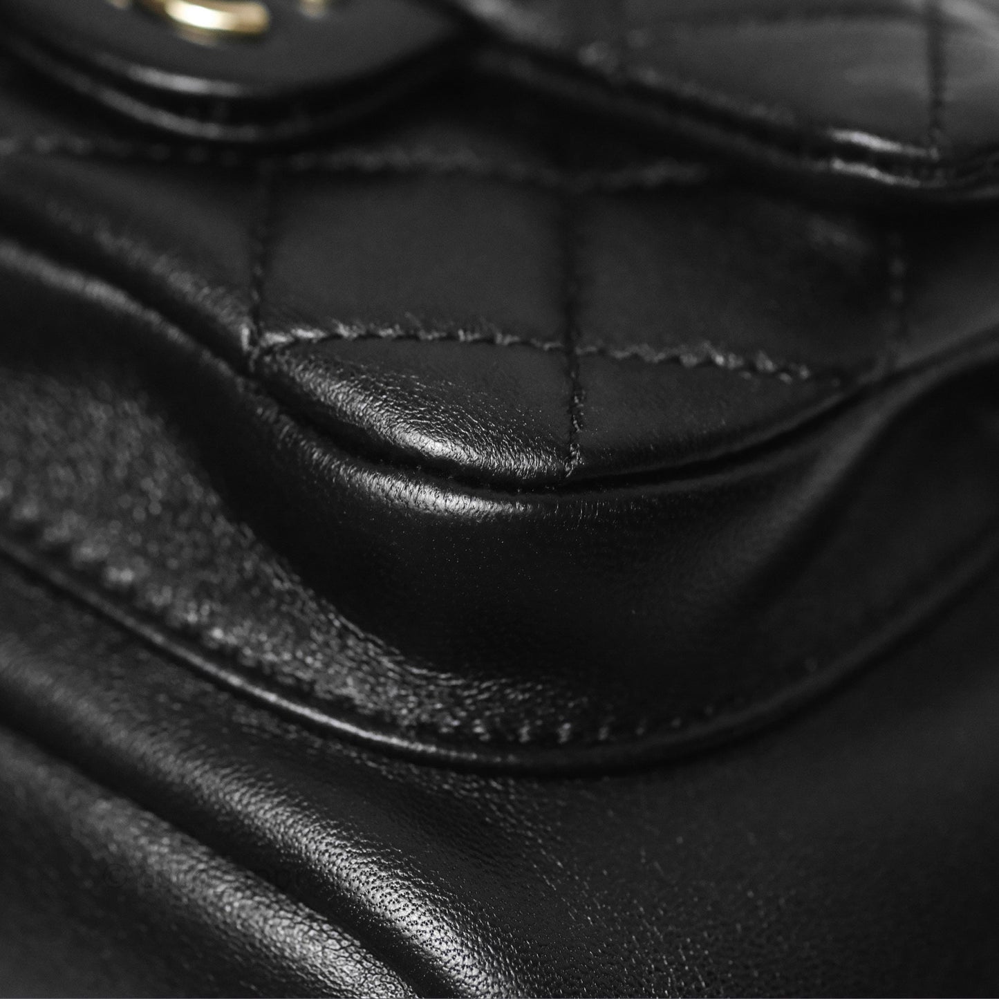 Chanel Small Duma Drawstring Backpack Black Lambskin Gold Hardware