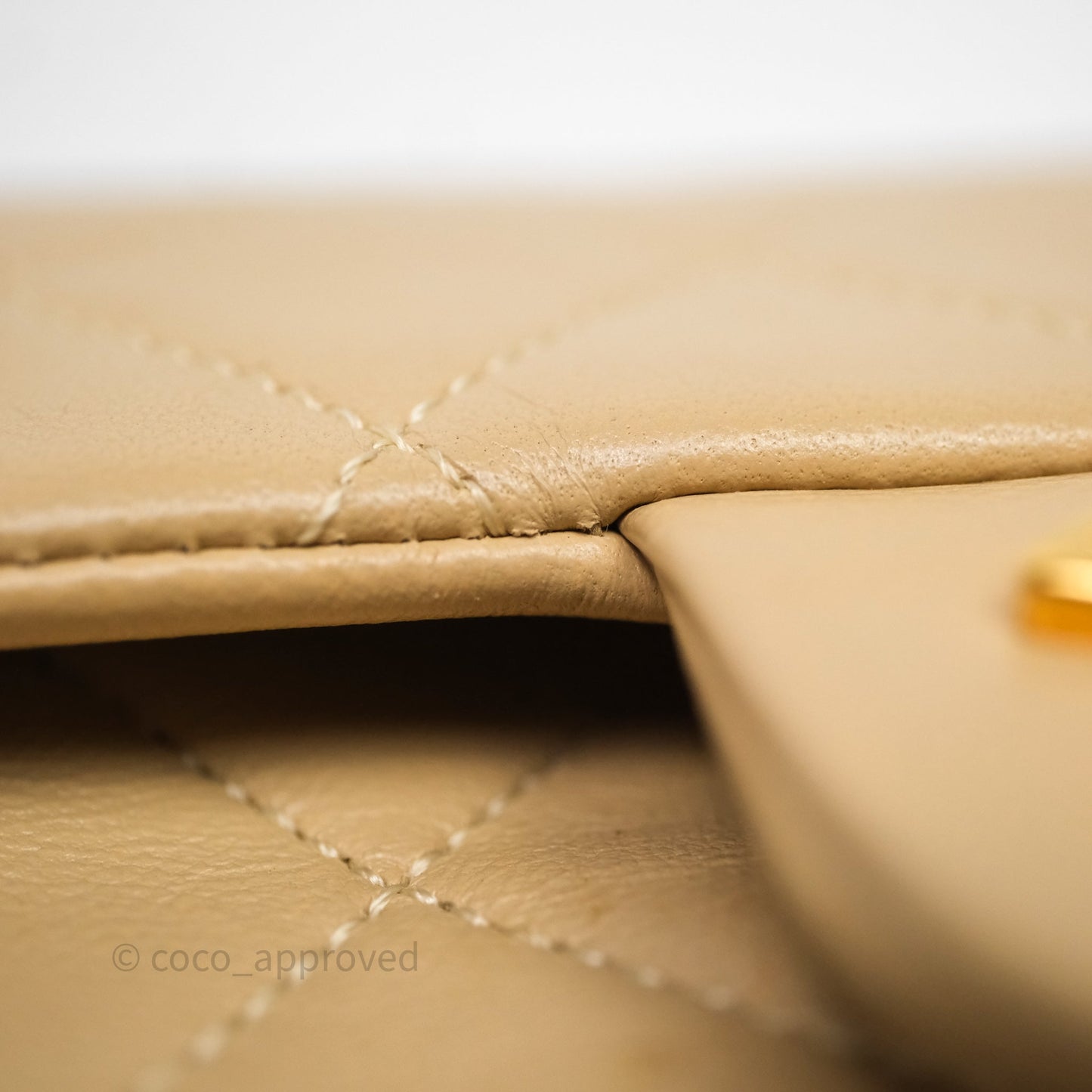 Chanel Vintage Mini Flap Bag Beige Lambskin Gold Hardware