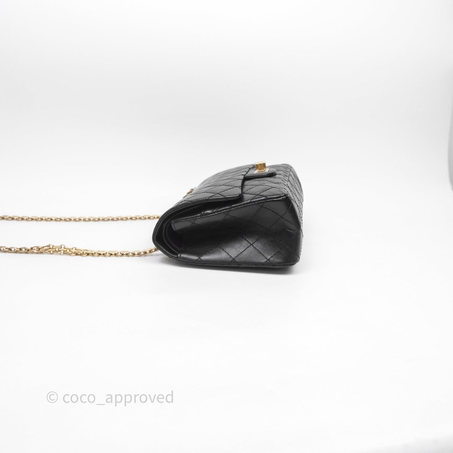 Chanel Reissue 225 Quilted Aged Calfskin Black Aged Gold Hardware