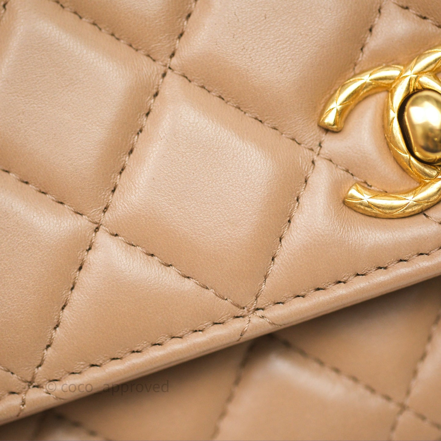 Chanel All Slide Wallet on Chain WOC Adjustable Chain Quilted Beige Lambskin