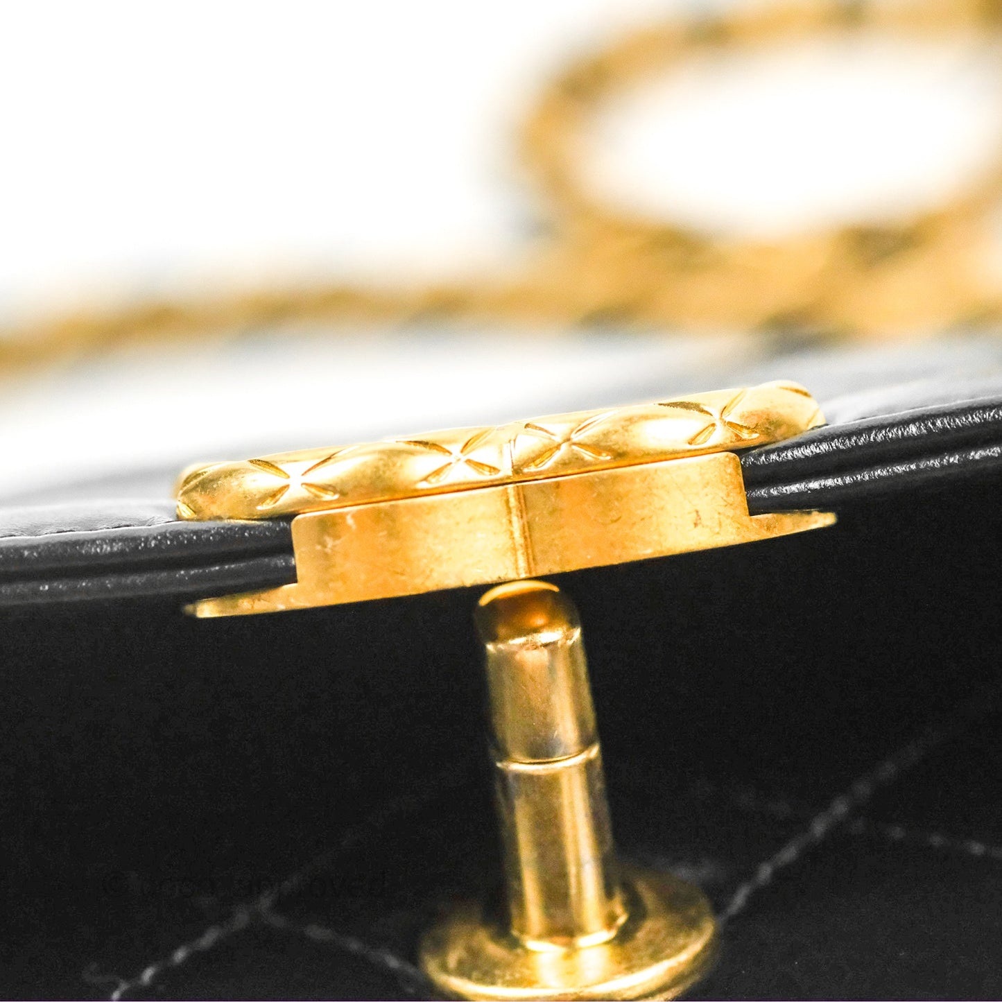 Chanel Mini Diana Flap Bag Black Calfskin Aged Gold Hardware 21B