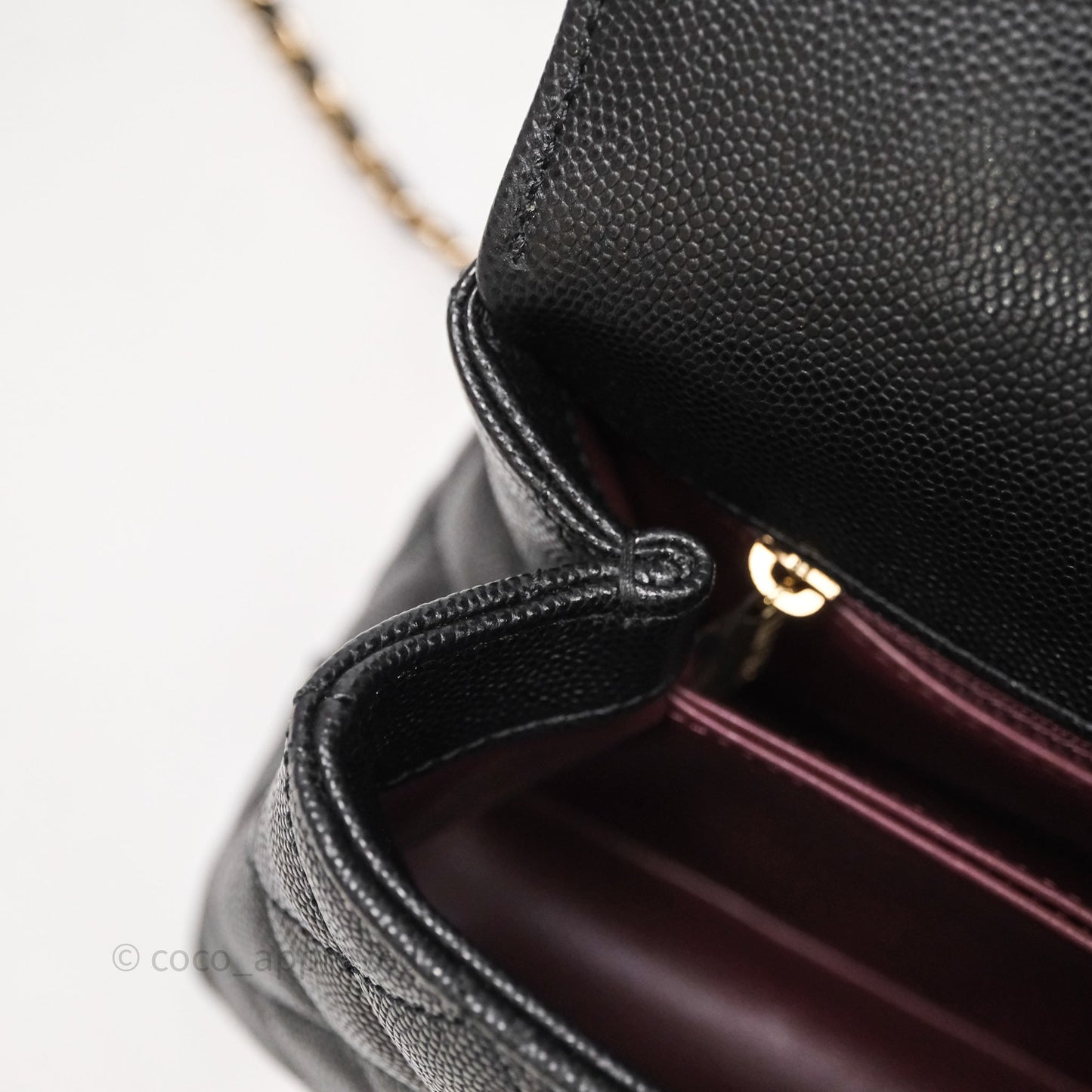 Chanel Small Coco Handle Black Caviar Light Gold Hardware