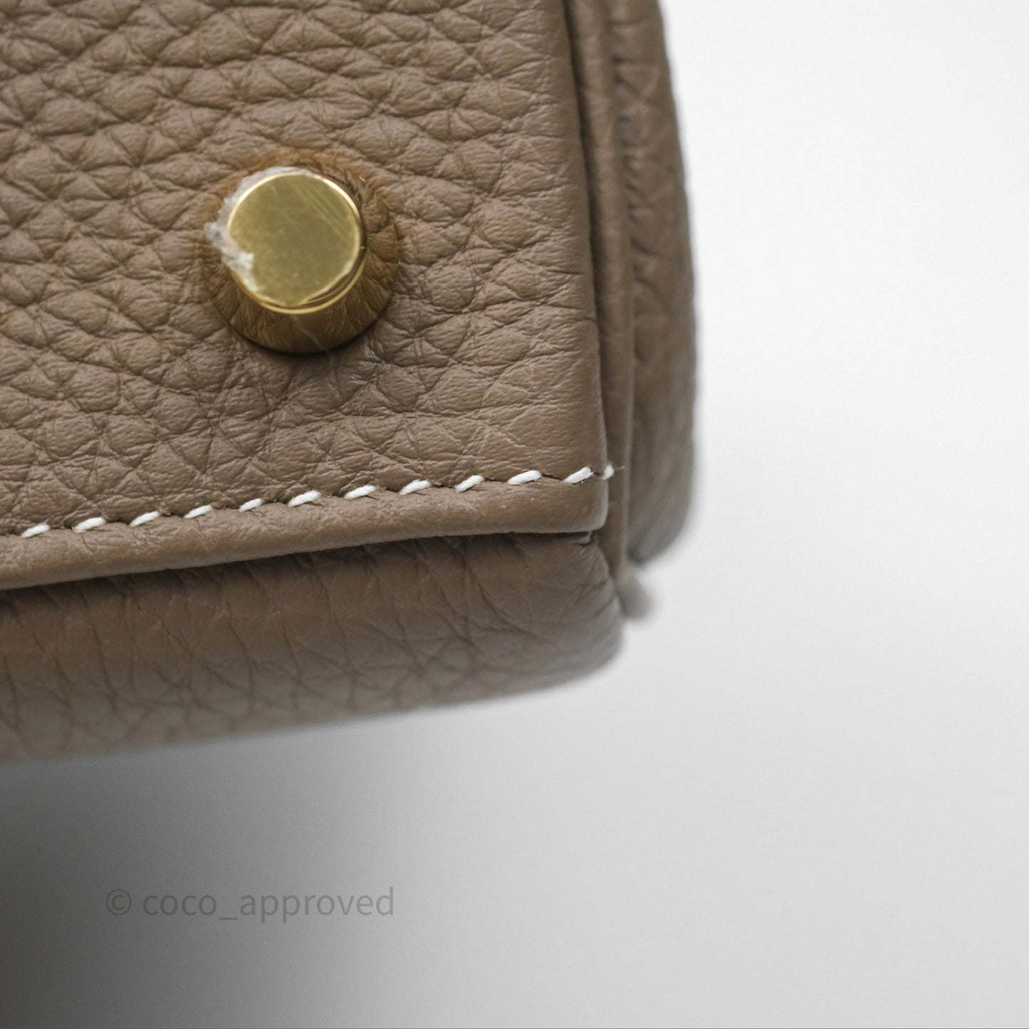Hermès Kelly 25 Etoupe 18 Retourne Togo Gold Hardware