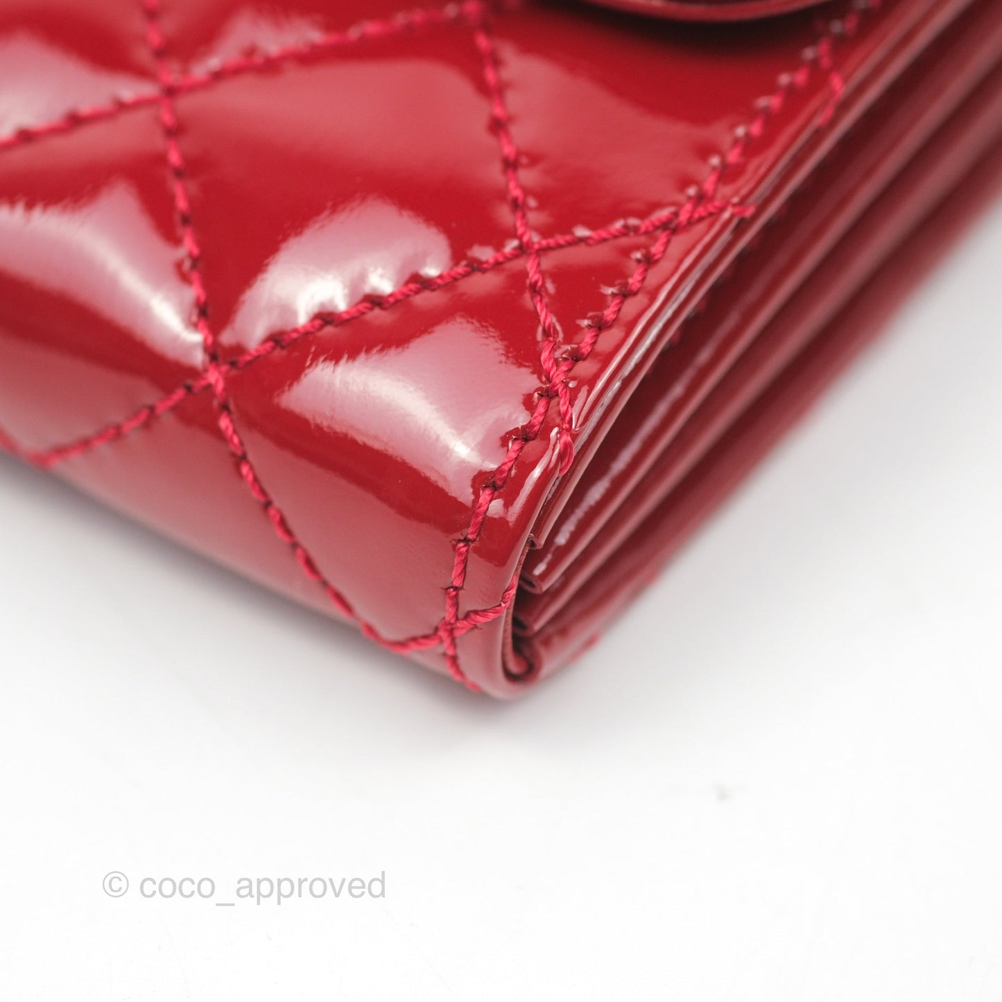 Chanel Brilliant East West Flap Clutch with Chain Red Patent Silver Hardware