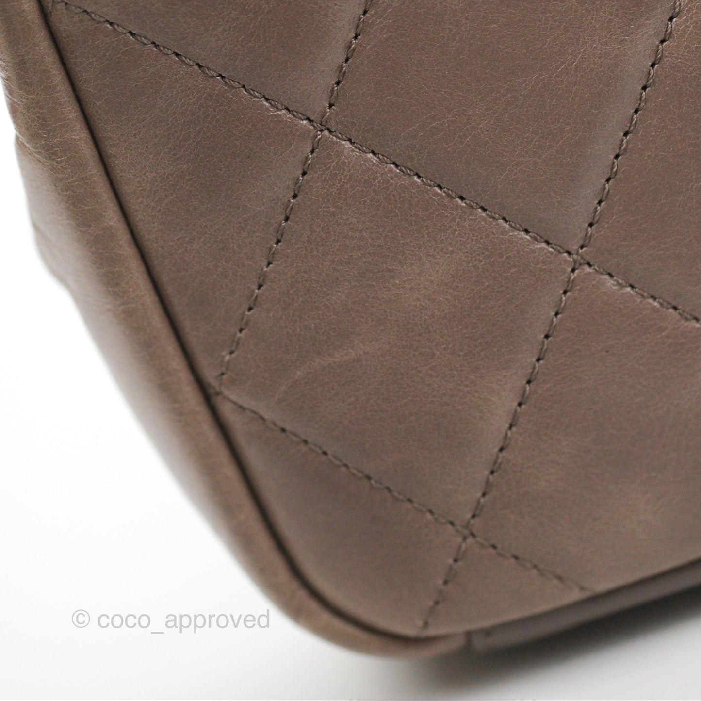 Chanel Gold Bar Single Flap Dark Grey Glazed Calfskin Gold Hardware
